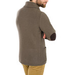 Double Breasted Knit Wool Cardigan // Cappuccino (L)