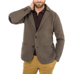 Double Breasted Knit Wool Cardigan // Cappuccino (L)