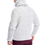 Hooded Knit Wool Sweater // Light Gray (L)
