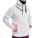 Hooded Knit Wool Sweater // Light Gray (L)