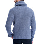 Hooded Knit Wool Sweater // Denim (XS)