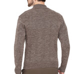 Mock Neck Ribbed Wool Sweater// Cappucino (M)