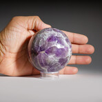 Genuine Polished Chevron Amethyst Sphere on Acrylic Stand