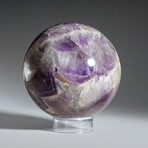 Genuine Polished Chevron Amethyst Sphere on Acrylic Stand