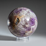Genuine Polished Chevron Amethyst Sphere on Acrylic Stand