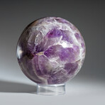 Genuine Polished Chevron Amethyst Sphere on Acrylic Stand
