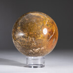 Genuine Polished Ocean Jasper Sphere on Acrylic Stand