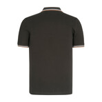 Tipped Polo Shirt // Khaki + White + Beige (S)