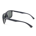 Men's Designer Sunglasses // Matte Blue + Blue Mirror