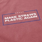 Make Straws Plastic Again T-Shirt // Red (S)