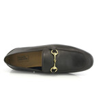 Grainy Leather Yacht Buckle Loafers // Dark Brown (40)