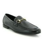 Grainy Leather Yacht Buckle Loafers // Black (40)