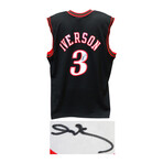 Allen Iverson // Philadelphia 76ers // Signed Black M&N Swingman NBA Basketball Jersey