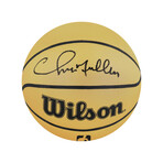 Chris Mullin // Signed Wilson Gold Full Size NBA Basketball