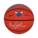Larry Johnson // Charlotte Hornets // Signed Logo Wilson NBA Basketball