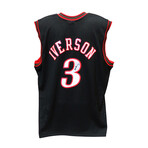 Allen Iverson // Philadelphia 76ers // Signed Black M&N Swingman NBA Basketball Jersey