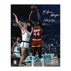 Elvin Hayes // Houston Rockets // Signed Shooting Against Larry Bird 8x10 Photo