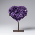 Genuine Amethyst Crystal Cluster Heart on Stand from Brazil // 2.5 lbs