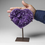 Genuine Amethyst Crystal Cluster Heart on Stand from Brazil // 2.5 lbs