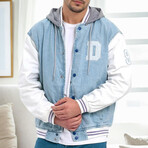 Varsity Denim Jacket // Light Blue (S)