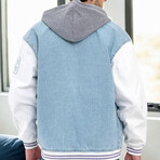 Varsity Denim Jacket // Light Blue (S)