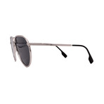 Men's // Burberry BE3135 100587 Aviator Sunglasses // Silver + Dark Gray