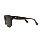 Men's // Persol PO3306S 24/31 Square Sunglasses // Havana + Green Lenses