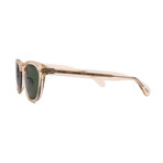 Men's // Oliver Peoples OV5036SF 109452 Round Sunglasses // Yellow Clear Translucent + Green