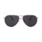 Men's // Burberry BE3135 100587 Aviator Sunglasses // Silver + Dark Gray