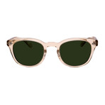 Men's // Oliver Peoples OV5036SF 109452 Round Sunglasses // Yellow Clear Translucent + Green