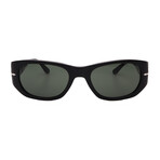 Men's // Persol PO3307S 95/31 Square Sunglasses // Black + Green Lenses