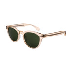 Men's // Oliver Peoples OV5036SF 109452 Round Sunglasses // Yellow Clear Translucent + Green