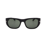 Men's // Persol PO3308S 95/31 Square Sunglasses // Black + Green Lenses