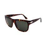 Men's // Persol PO3306S 24/31 Square Sunglasses // Havana + Green Lenses