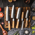 Kenji Japanese Damascus Kitchen Knife Set // Set of 5