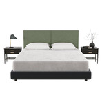 Jaxx Panelist Modern Padded Headboard // Set of 2 Wall Mounted Panels (Each 22.5" x 30") // Queen Double Tall (Microvelvet Havana Brown)