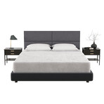 Jaxx Panelist Modern Padded Headboard // Set of 4 Wall Mounted Panels // Queen (Charcoal Microvelvet)