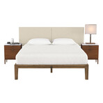Jaxx Panelist Modern Padded Headboard // Set of 2 Wall Mounted Panels (Each 22.5" x 38") // King Double Tall (Microvelvet Dune Beige)