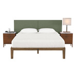 Jaxx Panelist Modern Padded Headboard // Set of 2 Wall Mounted Panels (Each 22.5" x 38") // King Double Tall (Microvelvet Dune Beige)