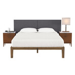Jaxx Panelist Modern Padded Headboard // Set of 2 Wall Mounted Panels (Each 22.5" x 38") // King Double Tall (Microvelvet Dune Beige)