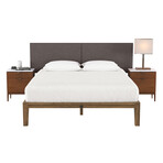 Jaxx Panelist Modern Padded Headboard // Set of 2 Wall Mounted Panels (Each 22.5" x 38") // King Double Tall (Microvelvet Dune Beige)