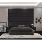Jaxx Panelist Modern Padded Headboard // Set of 4 Wall Mounted Panels // Queen (Charcoal Microvelvet)