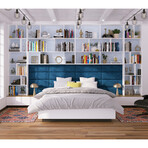 Jaxx Panelist Modern Padded Headboard // Set of 4 Wall Mounted Panels // King (Dune Beige Microvelvet)