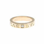 Bulgari // 18k Rose Gold Double Logo Diamond Ring // Ring Size: 6 // Store Display