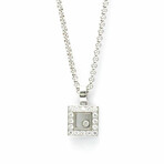 Chopard // 18k White Gold Happy Diamond Pendant Necklace // 17" // Store Display