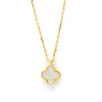 Van Cleef & Arpels // 18k Yellow Gold + Mother of Pearl Sweet Alhambra Pendant Necklace // 15.15"-15.94" // Store Display