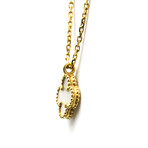 Van Cleef & Arpels // 18k Yellow Gold + Mother of Pearl Sweet Alhambra Pendant Necklace // 15.15"-15.94" // Store Display