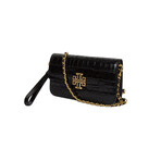 Tory Burch // Britten Embossed Chain Wallet W. Wristlet (Black)