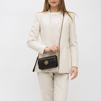 Tory Burch // Britten Embossed Chain Wallet W. Wristlet (Black)