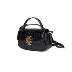 Tory Burch // Britten Embossed Mini Top Handle Handbag (Black)